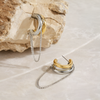 Curved Tassel Chain Earrings