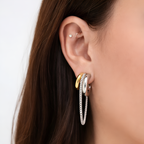 Curved Tassel Chain Earrings