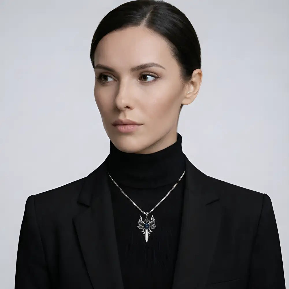 Gemstone Dagger Necklace