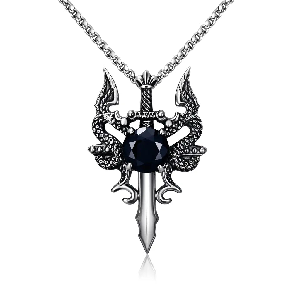 Gemstone Dagger Necklace