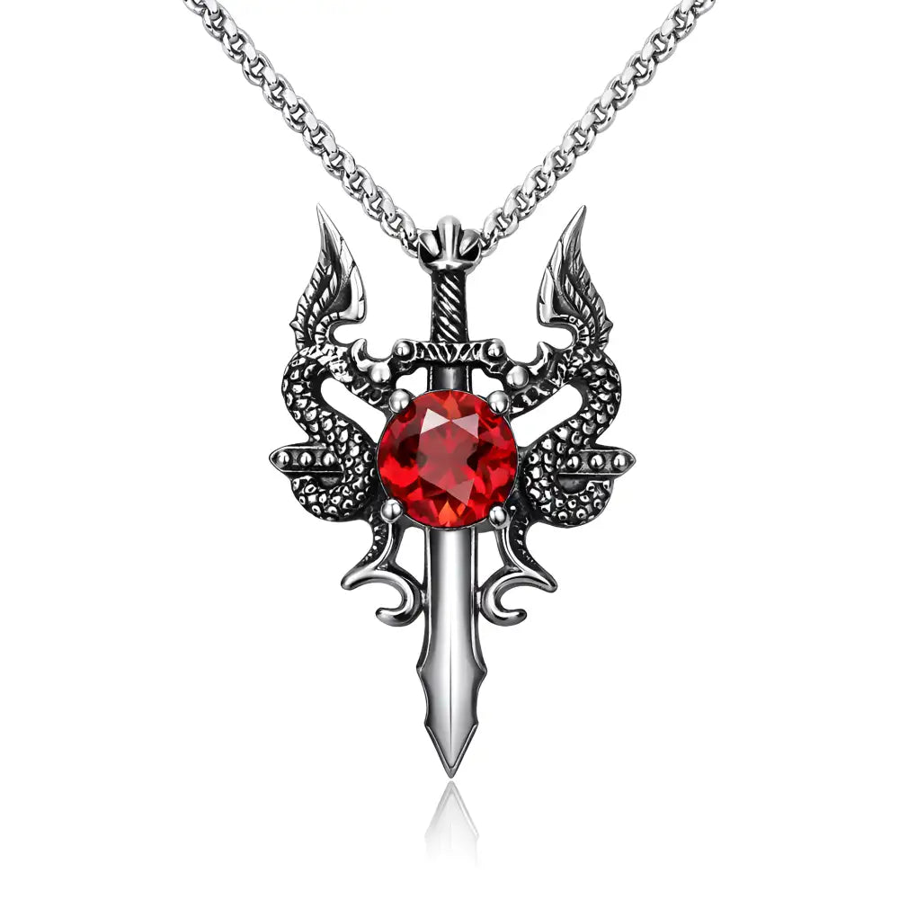 Gemstone Dagger Necklace