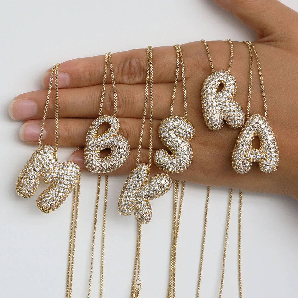 Arna Bubble Initial Necklace