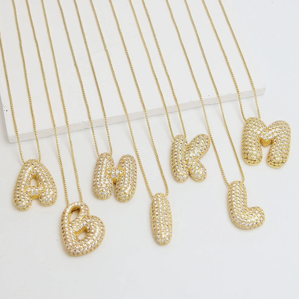 Arna Bubble Initial Necklace