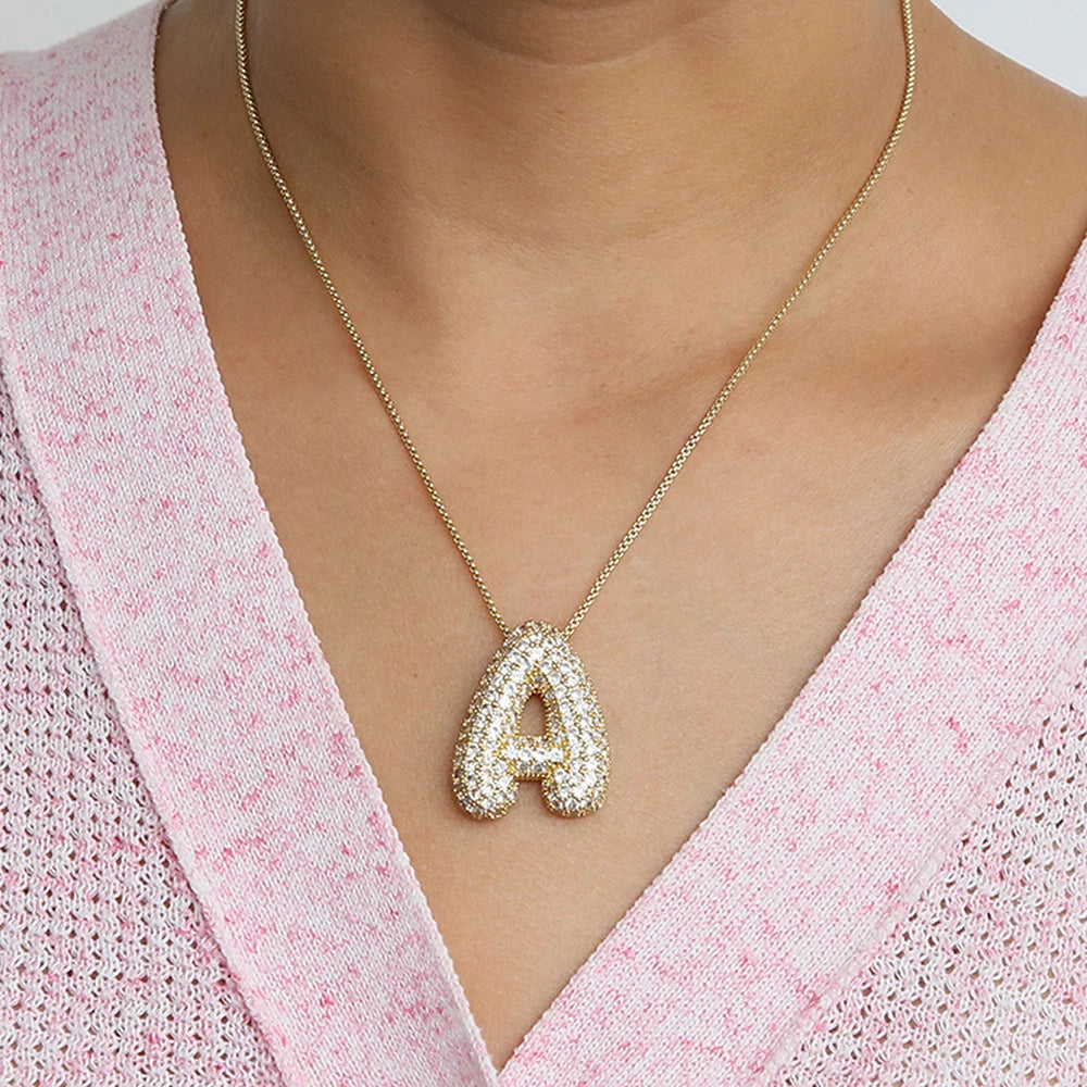 Arna Bubble Initial Necklace