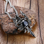 Gemstone Dagger Necklace
